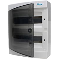 Kopp 350912048 - Cuadro de distribución de Superficie- con Puerta- 2 Filas- para 24 módulos- 1 Unidad- Color Gris-Negro